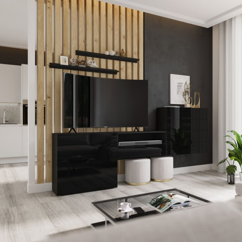 Modern nappali fal BRADT 52 - fekete