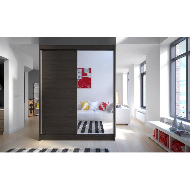 Tükrös szekrény CHANNA 1 - szélesség 150 cm, csokoládébarna