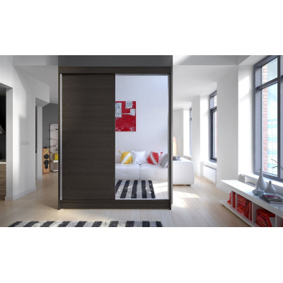 Tükrös szekrény CHANNA 1 - szélesség 150 cm, csokoládébarna