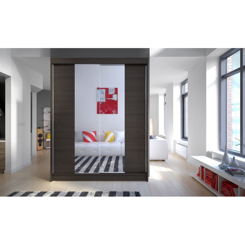 Tükrös szekrény CHANNA 2 - szélesség 150 cm, csokoládébarna