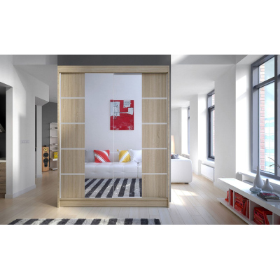 Tükrös gardrób CHANNA 5 - szélesség 150 cm, sonoma