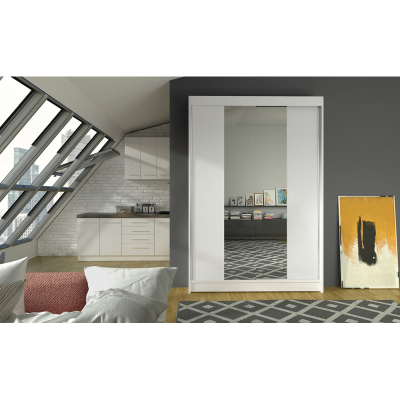 Modern LINH 2 ruhásszekrény - szélesség 120 cm, fehér