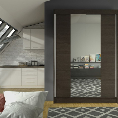Modern LINH 2 ruhásszekrény - szélesség 120 cm, csokoládébarna