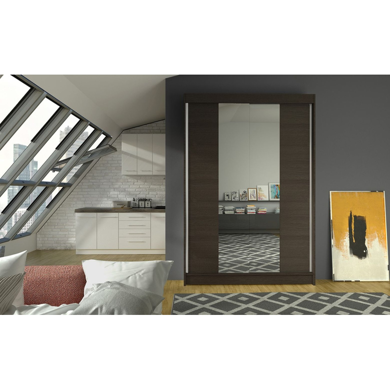 Modern LINH 2 ruhásszekrény - szélesség 120 cm, csokoládébarna