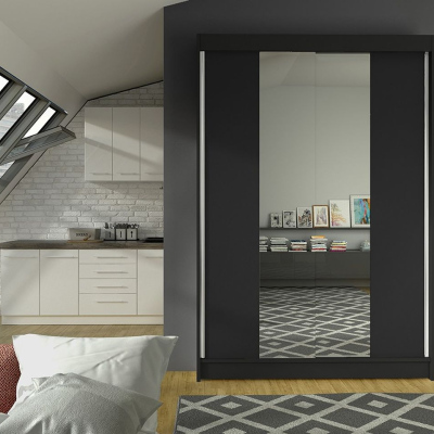 Modern LINH 2 ruhásszekrény - szélesség 120 cm, fekete