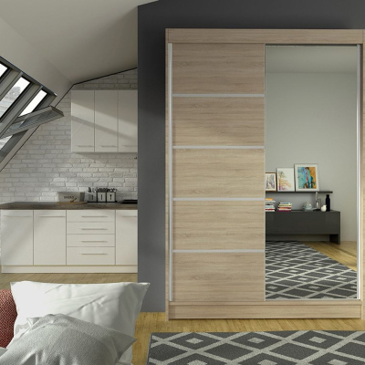 Modern LINH 3 gardróbszekrény - szélesség 120 cm, sonoma