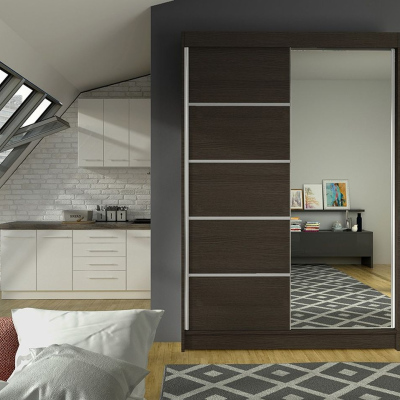 Modern LINH 3 ruhásszekrény - szélesség 120 cm, csokoládébarna
