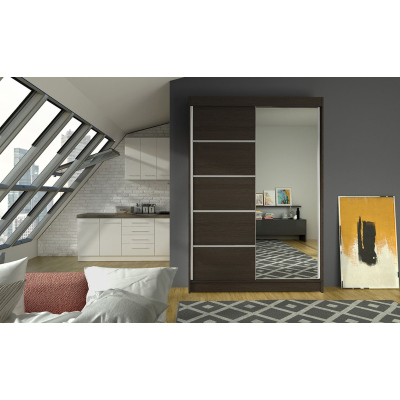 Modern LINH 3 ruhásszekrény - szélesség 120 cm, csokoládébarna