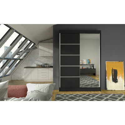 Modern LINH 3 ruhásszekrény - szélesség 120 cm, fekete