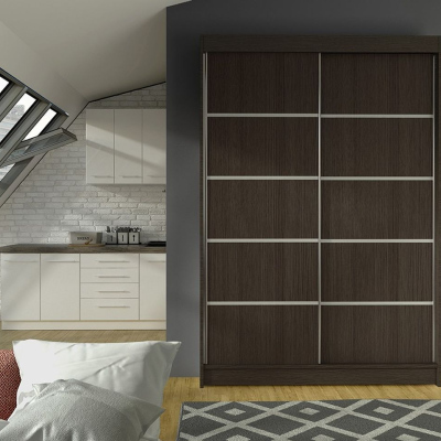 Modern LINH 4 gardróbszekrény - szélesség 120 cm, csokoládébarna