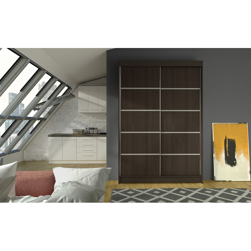 Modern LINH 4 gardróbszekrény - szélesség 120 cm, csokoládébarna