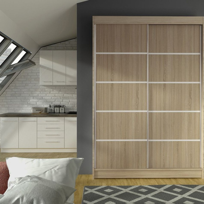 Modern LINH 4 gardróbszekrény - szélesség 120 cm, sonoma