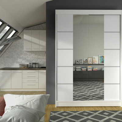 Modern LINH 5 ruhásszekrény - szélesség 120 cm, fehér