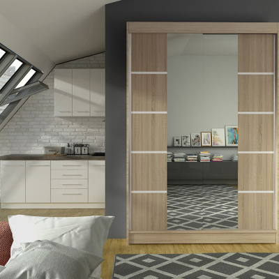 Modern LINH 5 gardróbszekrény - szélesség 120 cm, sonoma