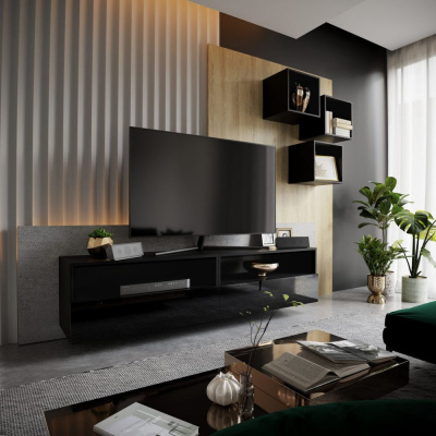 Modern nappali fal BRADT 25 - fekete