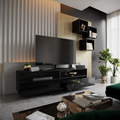 Modern nappali fal BRADT 25 - fekete