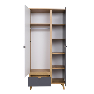 Diákbútor ággyal 90x200 VISTA 3 - arany tölgy / fehér / grafit