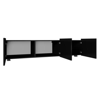 CHEMUNG TV-asztal 150 cm - fekete / fényes fekete