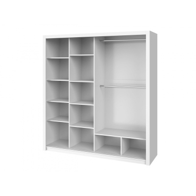 CORTLAND 4 gardróbszekrény tükörrel 200 cm - fehér