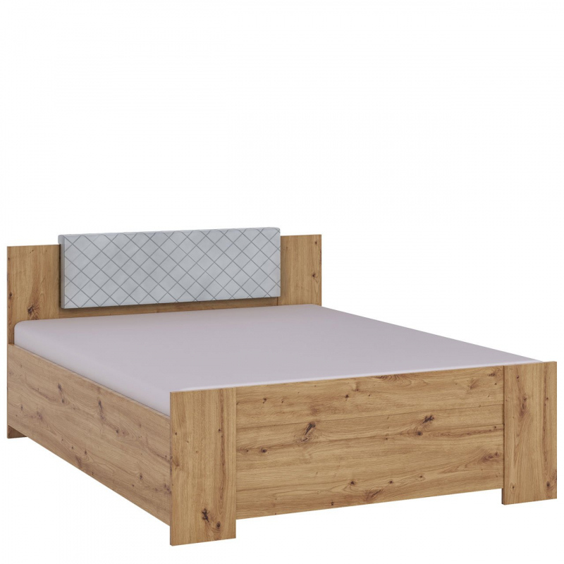 CORTLAND 1 franciaágy 160x200 - artisan tölgy / fehér ökobőr