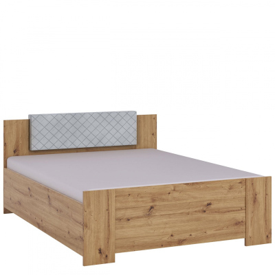 CORTLAND 1 franciaágy 160x200 - artisan tölgy / fehér ökobőr