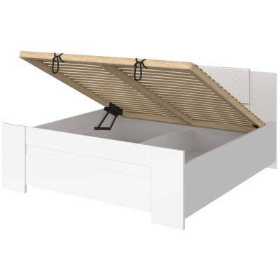 CORTLAND 1 franciaágy 160x200 - fehér / fekete ökobőr