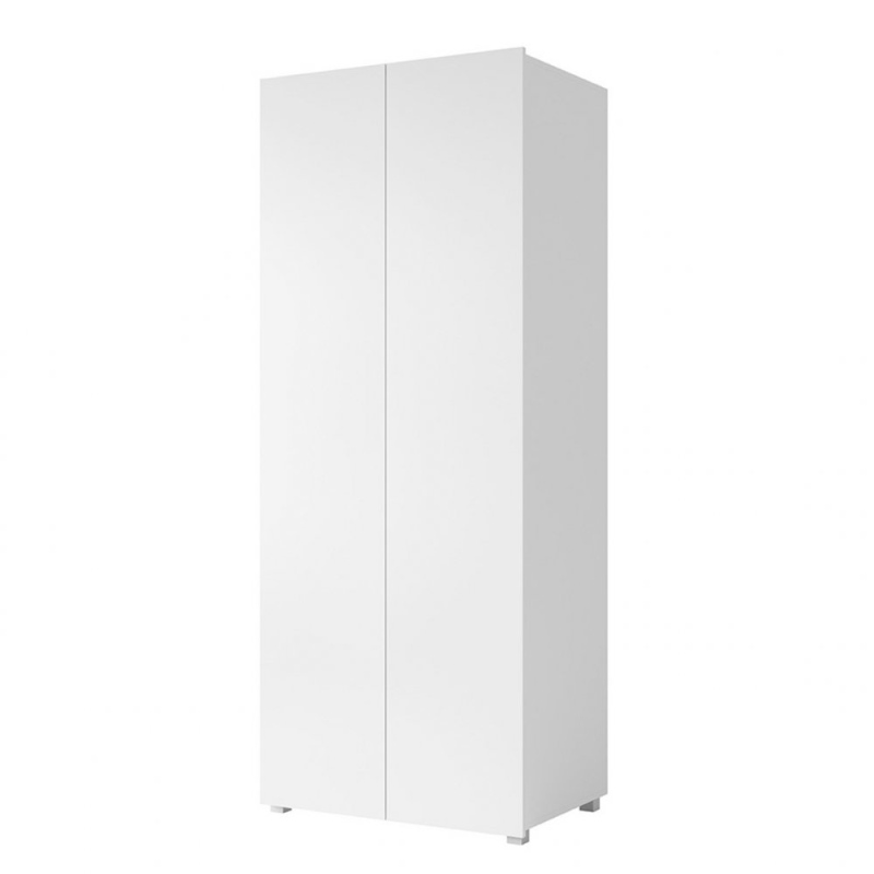 CHEMUNG gardróbszekrény 80 cm - fehér / fényes fehér