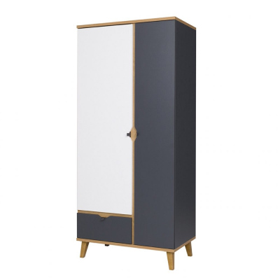 Gardrób kombináció 80 cm VISTA - arany tölgy / fehér / grafit