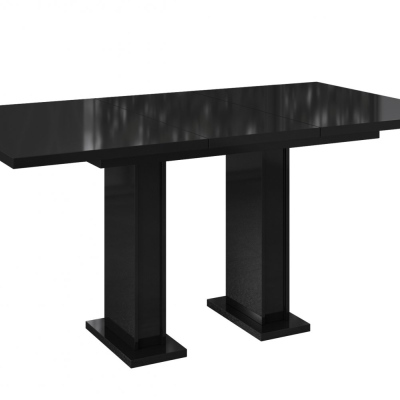 RAVEN kinyitható étkezőasztal - fényes fekete
