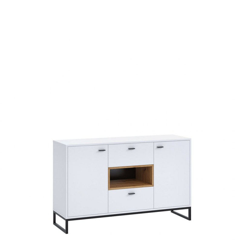Kombinált fiókos szekrény BEND - fehér / artisan tölgy
