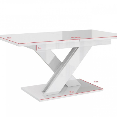 PEPAX kinyitható étkezőasztal - fehér / beton