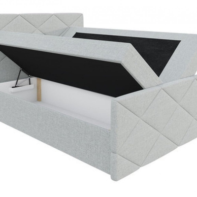 HALKA ágy matraccal és ágyráccsal - 160x200, fekete ökobőr + INGYENES topper
