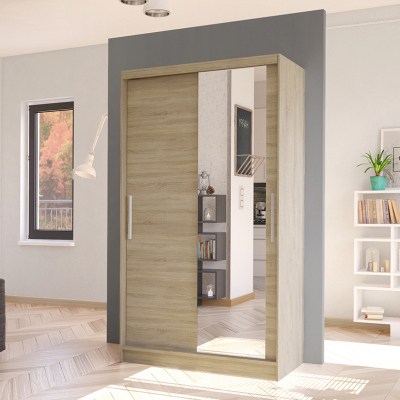 BRUNO 6 modern gardróbszekrény - 100 cm széles, sonoma tölgy 