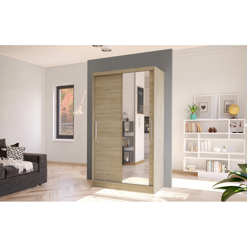 BRUNO 6 modern gardróbszekrény - 100 cm széles, sonoma tölgy 