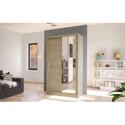 BRUNO 6 modern gardróbszekrény - 100 cm széles, sonoma tölgy 