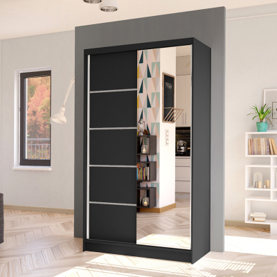 Elegáns ARINI 3 ruhásszekrény - szélesség 100 cm, fekete