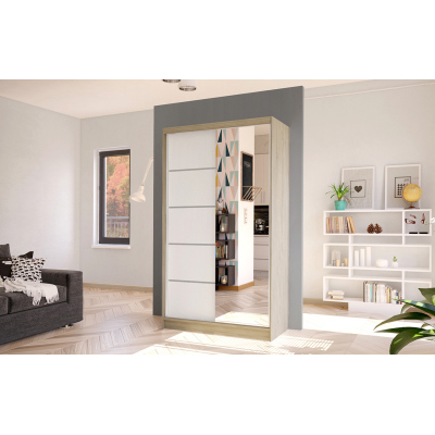 Elegáns ARINI 3 gardróbszekrény - szélesség 100 cm, sonoma tölgy / fehér