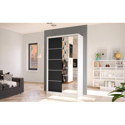 Elegáns ARINI 3 gardróbszekrény - szélesség 100 cm, fehér / fekete