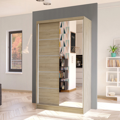 Elegáns ARINI 3 gardróbszekrény - szélesség 100 cm, sonoma tölgyfa