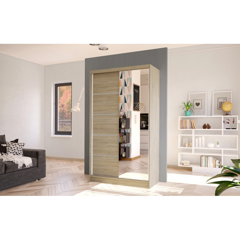 Elegáns ARINI 3 gardróbszekrény - szélesség 100 cm, sonoma tölgyfa