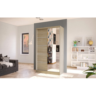 Elegáns ARINI 3 gardróbszekrény - szélesség 100 cm, sonoma tölgyfa