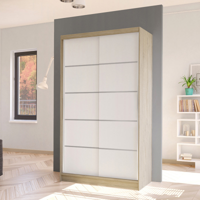 Elegáns ARINI 4 gardróbszekrény - szélesség 100 cm, sonoma tölgy / fehér