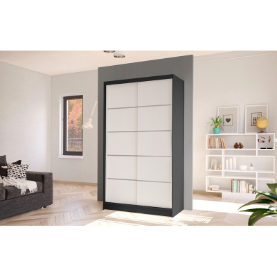 Elegáns ARINI 4 gardróbszekrény - szélesség 100 cm, fehér / fekete