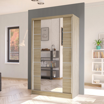 Elegáns ARINI 5 gardróbszekrény - szélesség 100 cm, sonoma tölgyfa