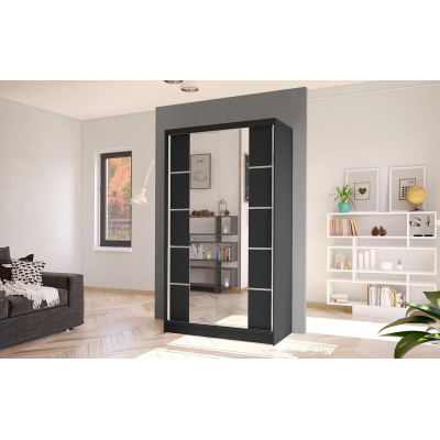Elegáns ARINI 5 ruhásszekrény - szélesség 100 cm, fekete
