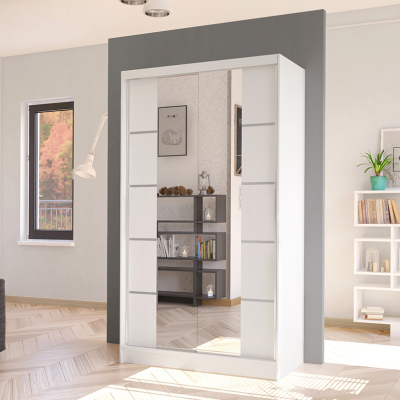 Elegáns ARINI 5 ruhásszekrény - szélesség 100 cm, fehér
