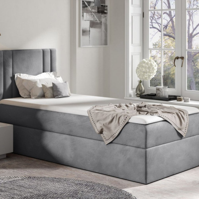 CELESTA MINI boxspring ágy - 90x200, szürke + INGYENES topper