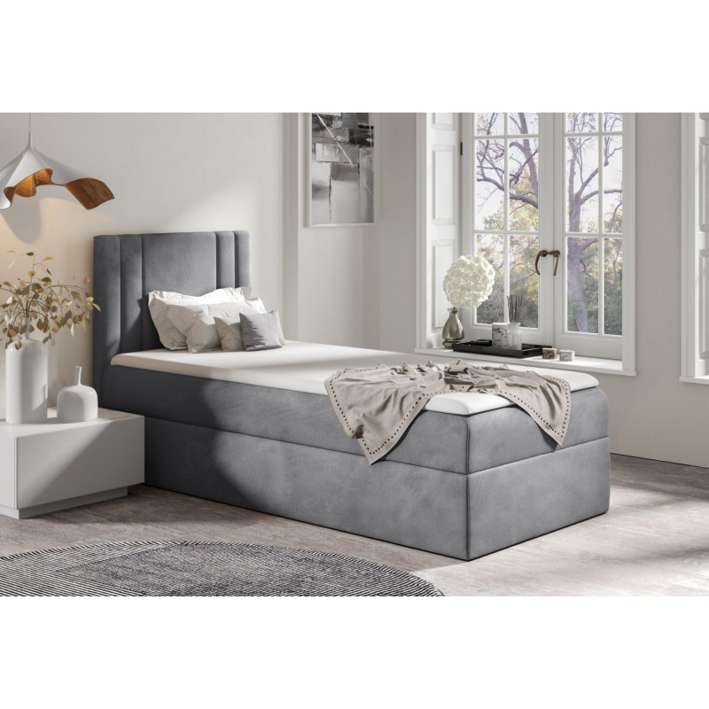 CELESTA MINI boxspring ágy - 90x200, szürke + INGYENES topper