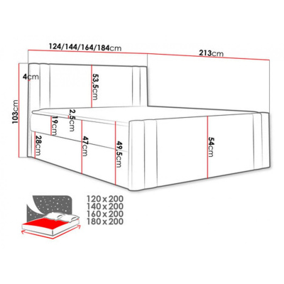 CELESTA boxspring ágy 180x200 - bézs + INGYENES topper