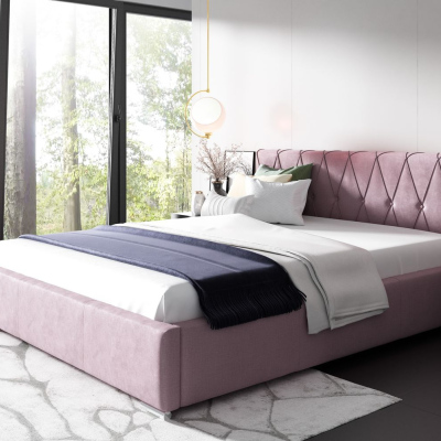 MELITA kárpitozott ágy - 180x200, rózsaszín